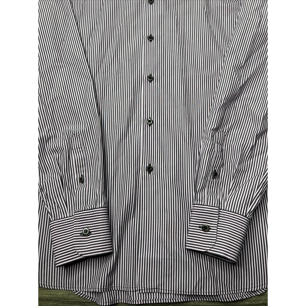Prada Dress Shirt Men 41 16 Multi Striped Designer Made in Italy - Picture 4 of 4